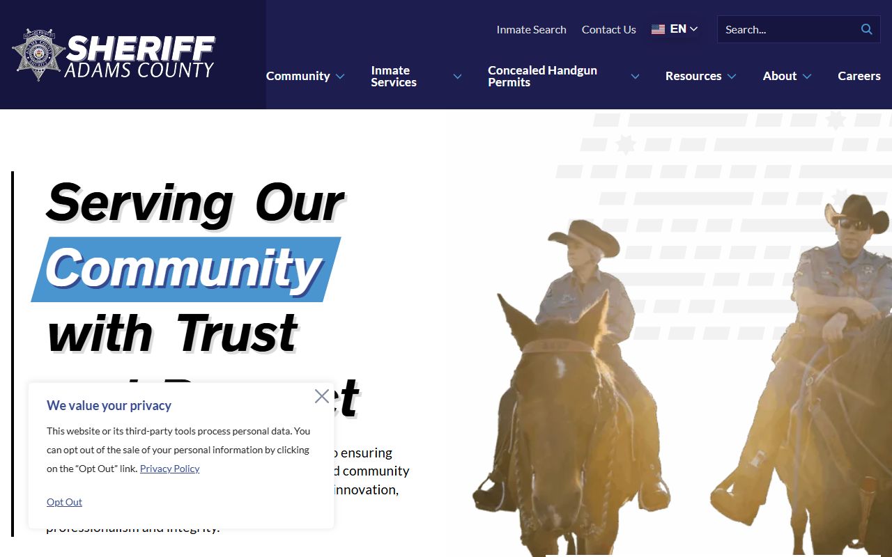 Adams County Sheriff's Office website for police records